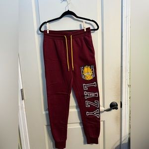 Maroon Garfield graphic sweatpants